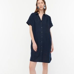 NWT J.Crew Navy blue Linen Relaxed Fit Linen Dress - Small